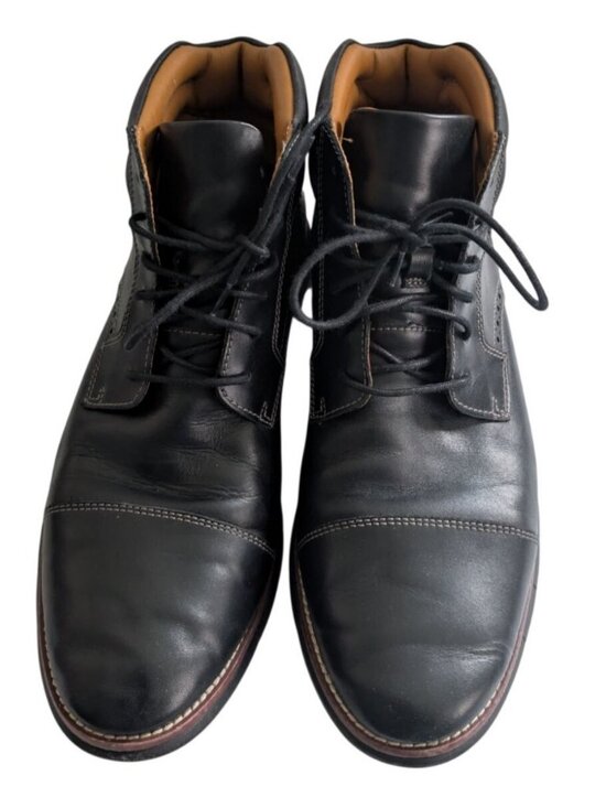 Johnston Murphy Mens 9.5 Black Leather Chukka Boots Cap Toe 20-4921 Memory Foam main image 4